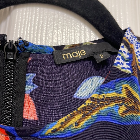 NWOT MAJE Rimbaud Baroque Print Mini Dress - Picture 7 of 8